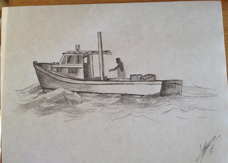 Ship with a Fisherman